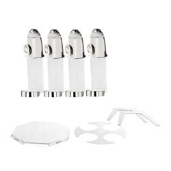 Distributeur de céréales - quadruple - rotatif - Ø 120 mm - Argent - distribution rotative