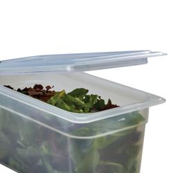 (6 unidades) CAMBRO | Camwear® tampa GN de polipropileno 1/4 - hermética - leitosa