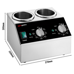 Dispensador de salsa de acero inoxidable - para 2 botellas exprimibles - calentable