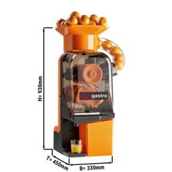 Automatische citruspers - 15 vruchten/min - Ø65-80mm - 550W - met automatische fruittoevoer, automatische douche, veiligheidsschakelaars, pulpfilter, digitale bediening & fruitsenteller - aluminium