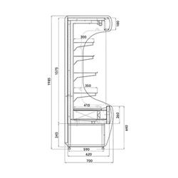 Espositore murale refrigerato - 2020 mm - con 4 ripiani - pannello frontale bianco