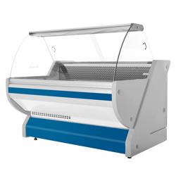 Serve Over Counter - 1725x1150mm - granite worktop - blue front - capacity 340 litres - curved front glass