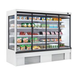 Murale Refrigerato Professionale - 2580mm - 1605l - +2°/+4°C - con 1 porta a battente in vetrocamera & 4 ripiani - Bianco