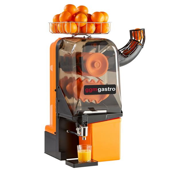 Exprimidor de naranjas eléctrico - naranja - alimentación manual - incl. grifo de drenaje ajustable