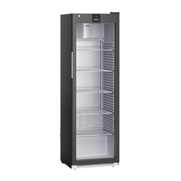LIEBHERR | Commercial Refrigerator – 400 L - 1 Glass Door - Black - 1–15 °C - 5 Shelves