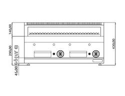 Gas lava stone grill - 14 kW - Tilting grill grid