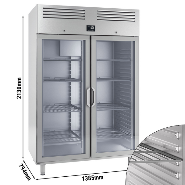 Vrieskast PREMIUM PLUS - GN 2/1 - 1240 liter - met 2 glazen deuren