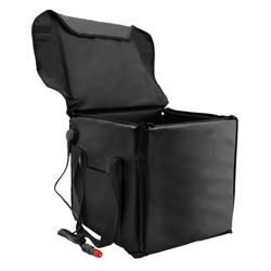BurgerBag Pro - Heated Burger Delivery Bag (12V) - PVC-coated - for 12 burger boxes - Black - with Ticket Pocket