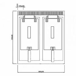 Elektromos dupla olajsütő - álló - 10+10 liter - 28,5 kW - manuális vezérlés - leeresztőcsappal - alsó szekrénnyel, 2 ajtó