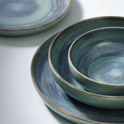 (6 pcs) MIAMI - Assiette creuse - Grès - Ø160mm - Vert