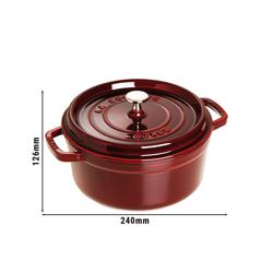 STAUB | Cocotte Round Enamelled Cast Iron Casserole Dish – Ø 180 mm – Grenadine Red