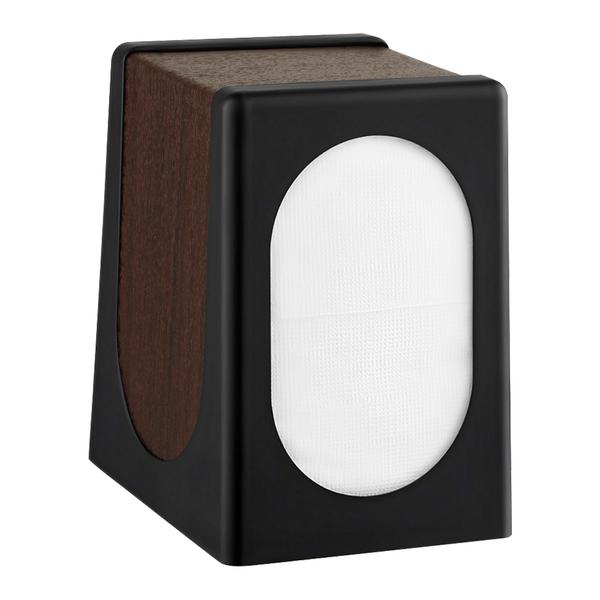 Zásobník na ubrousky - ABS plast - 100x135x150 mm - černá/hnědá