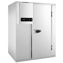Cámara de congelación de acero Inox. - 2,1 x 2,1 m - altura: 2,01 m - 6,12 m³ - incl. Unidad de refrigeración de pared MINUS/ Célula de congelación