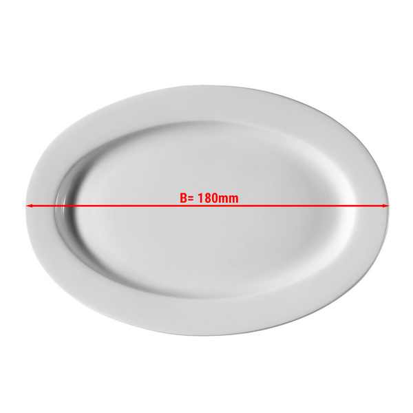 (6 db) PERA Fehér - Tányér ovális - Ø 18 cm