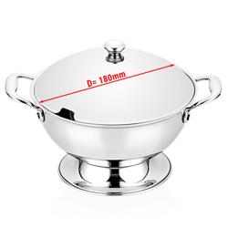 Panela de servir - aço inoxidável - Ø180mm - incl. tampa