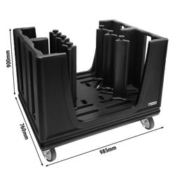 Tallriksdispenser på hjul - med 6 justerbara avdelare