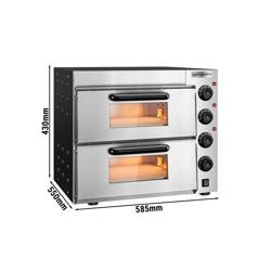 Mini forno per pizza - 585x550mm - 4+4 pizze Ø20cm - fino a 350°C - Meccanico