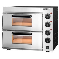 Electric Deck Pizza Oven - Twin Deck - Refractory Stone Deck - 4+4 - Ø 20cm (7.9") - 230V Single Phase - Mechanical Controls - up to 350°C