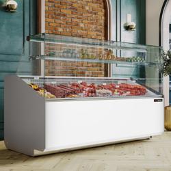 Commercial Refrigerated Serve-Over Counter PREMIUM - 1881 mm - +2 to +6°C - panoramic glass - white front