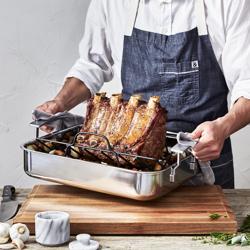 DEMEYERE | INDUSTRY 5 - Roasting pan with roasting grid - 390x330mm - Stainless steel