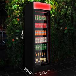 Getränkekühlschrank - 345 Liter - rahmenloses Design - 1 Glastür & farbigem LED-Licht