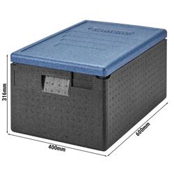 CAMBRO | CAM GOBOX® - GN 1/1 - صندوق تحميل علوي - أسود - غطاء أزرق ثلجي