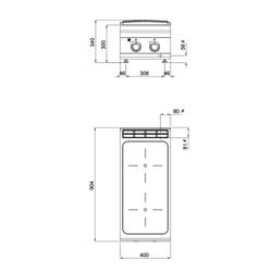 Keramische kookplaat - Paolo 900 - 400x900x340mm - 8,0 kW - 2 kookzones