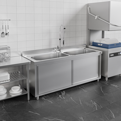 Allaspöytä - 2000x700mm -  2 altaalla
