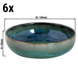 (6 ks) MIAMI - Talíř hluboký - kamenina - Ø 160 mm - zelená