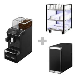 Machine à café automatique - 16 programmes - écran tactile 5 pouces - avec chauffe-tasses & réfrigérateur à lait