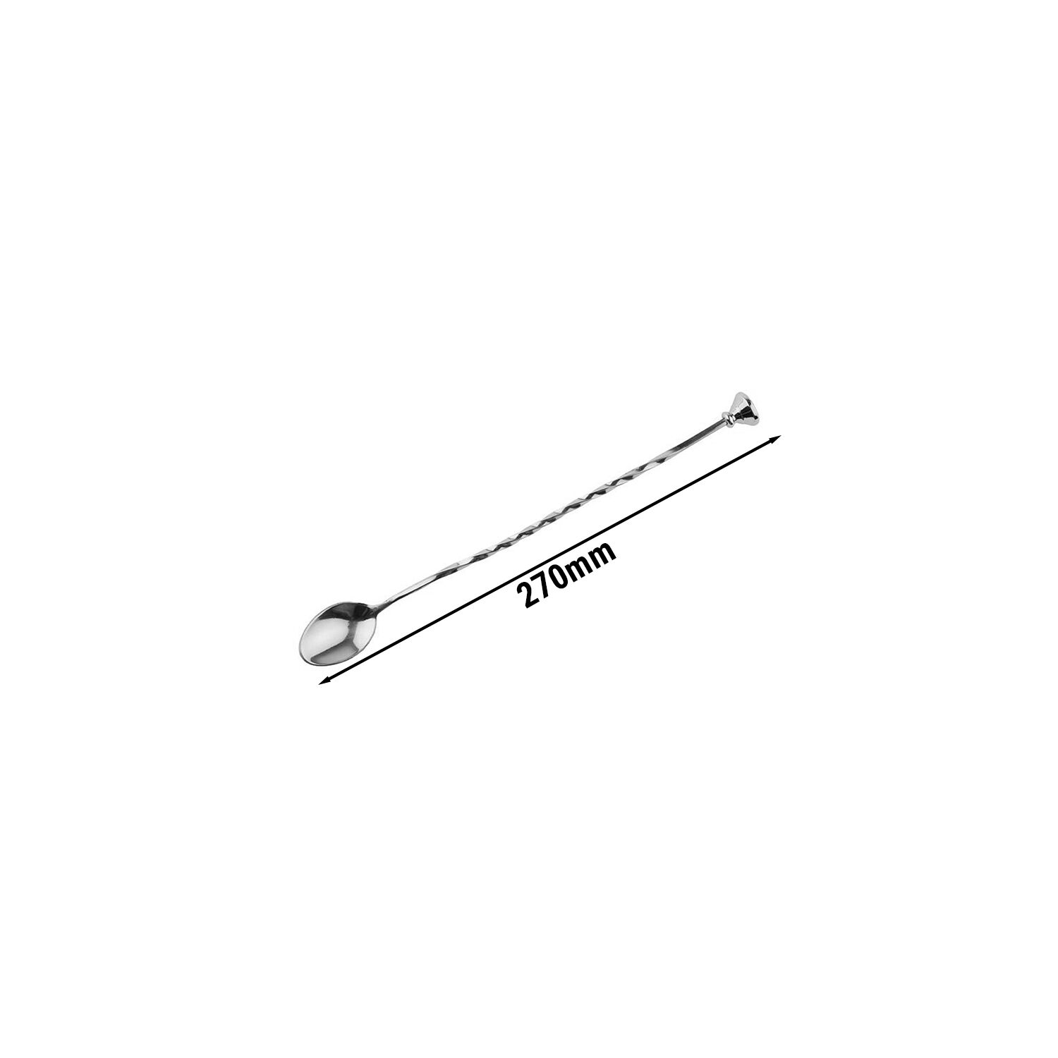 (6 pcs) Cuillère à mélange - acier inoxydable - avec pilon - 270mm