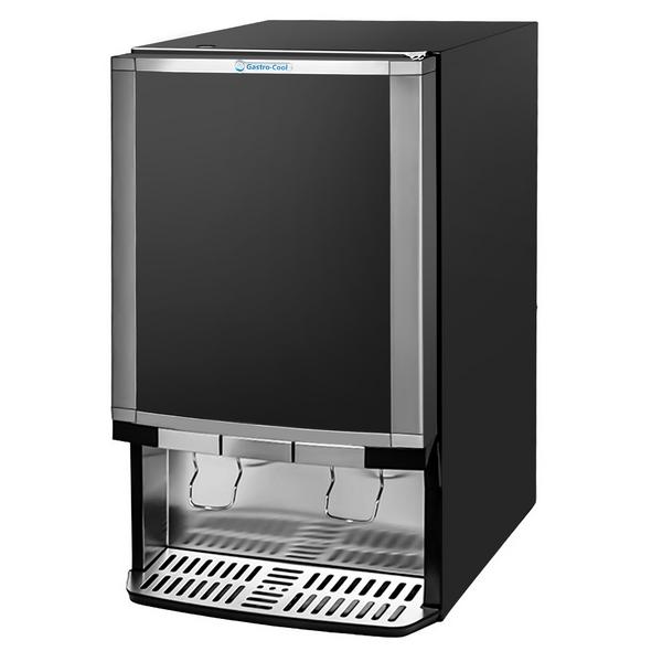 GASTRO-COOL | Frigorífico expositor de bebidas - 480mm - 65L & painel publicitário iluminado - com indicação/painel digital de temperatura - Preto