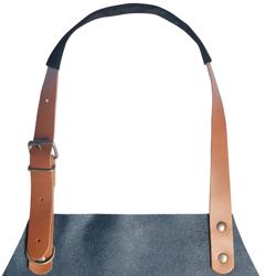 (6 pieces) KARLOWSKY | Professional Leather Bib Apron – Ink Blue - 600×820 mm