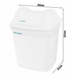 AIR-WOLF | Papelera higiénica con tapa - 8 litros - plástico ABS - blanco