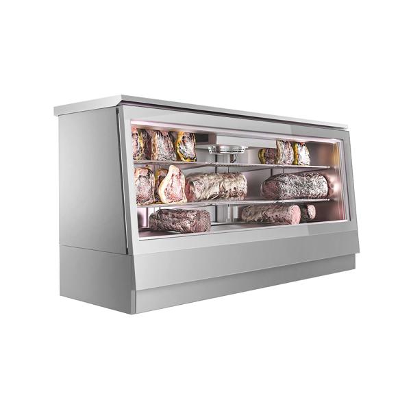 Dry age vitrinekast - 2011x740mm - met 2 glazen deuren - RVS - 710 liter