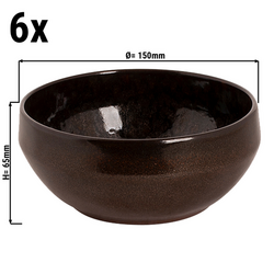 (6 adet) BAMA COPPER - Kase - Ø 150 mm - Bakır