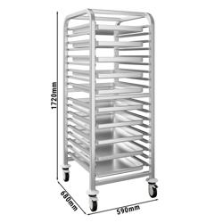 Tray Trolley PREMIUM – 17 Tier - GN 2/1 - Stainless Steel - Silent Wheels
