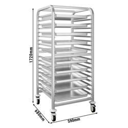 Tray Trolley PREMIUM – 17 Tier - GN 2/1 - Stainless Steel - Silent Wheels
