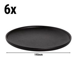 (6 st) Universe - Tallrik - Maastricht - platt - porslin - Ø 19 cm - svart