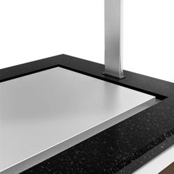 Refrigerated Buffet Display DUBLIN - 2000mm - with Refrigerated Frost Top + Flat Glass Sneeze Guard - on Castors