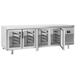 Koelwerkbank PREMIUM PLUS - 2752x800mm - 850 liter - met 4 glazen deur(en)