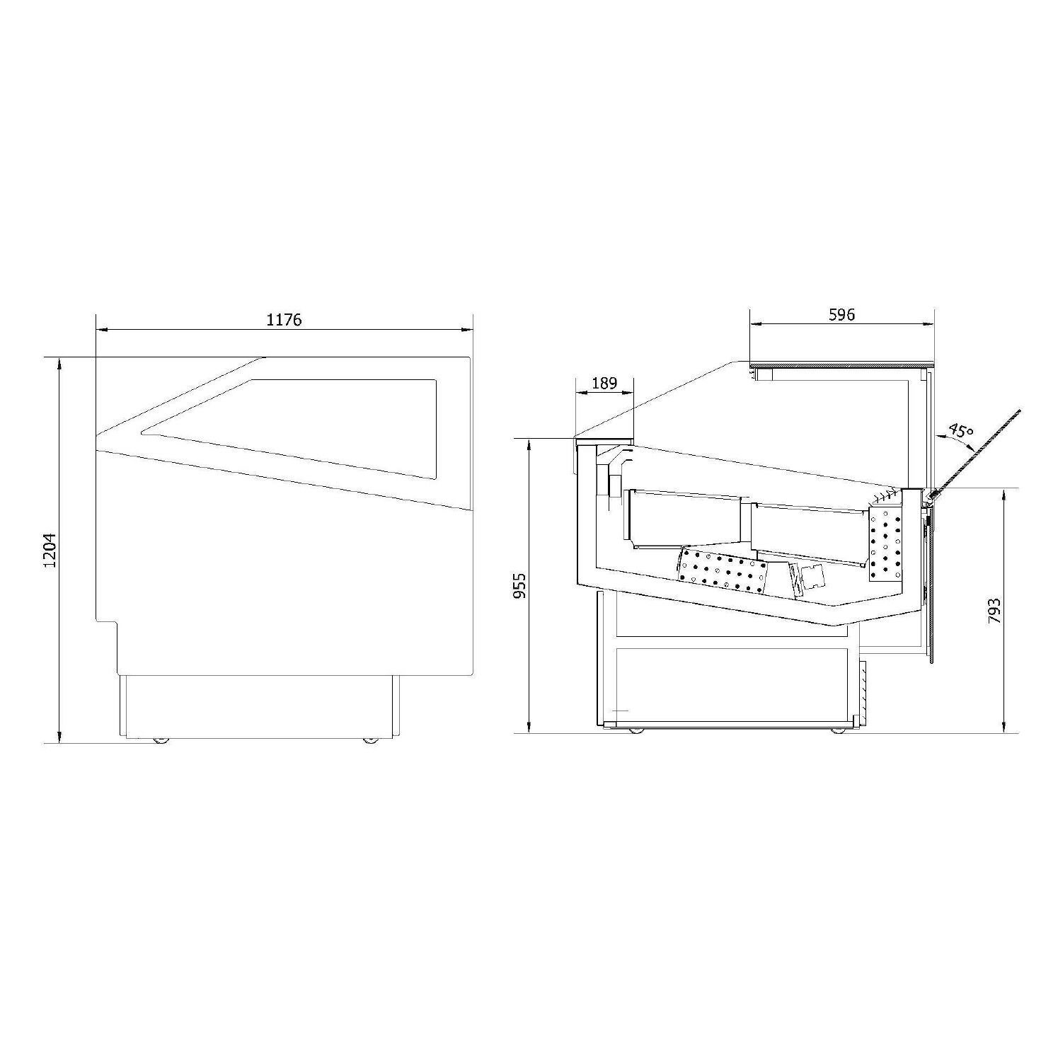 Vetrina Gelato ADAM - 1200mm - Convezione - per 12 contenitori per gelato da 5 litri o 8 da 7 litri - Bianco