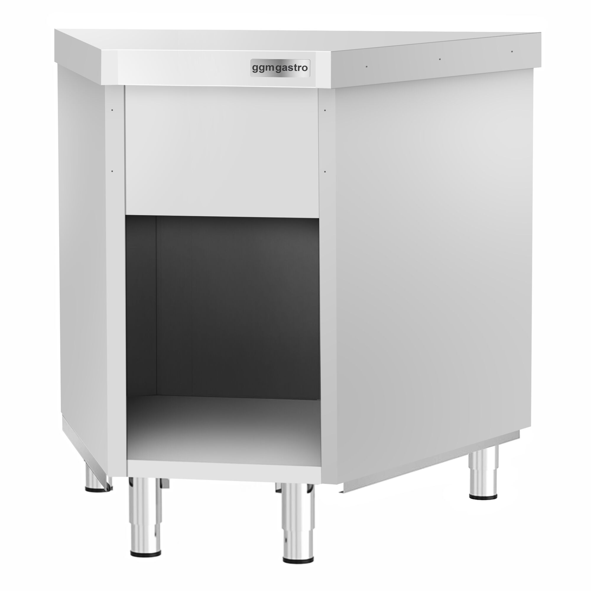 Table armoire d’angle en acier inoxydable KOPENHAGEN - 984x663mm