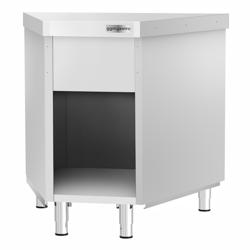 Tavolo armadiato ad angolo in acciaio inox KOPENHAGEN - 984x663mm