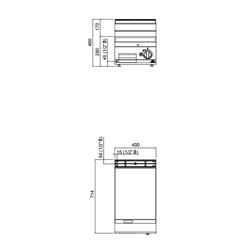 Gasbakplaat - 6,9kW - Glad - Bakoppervlak: 400x700mm