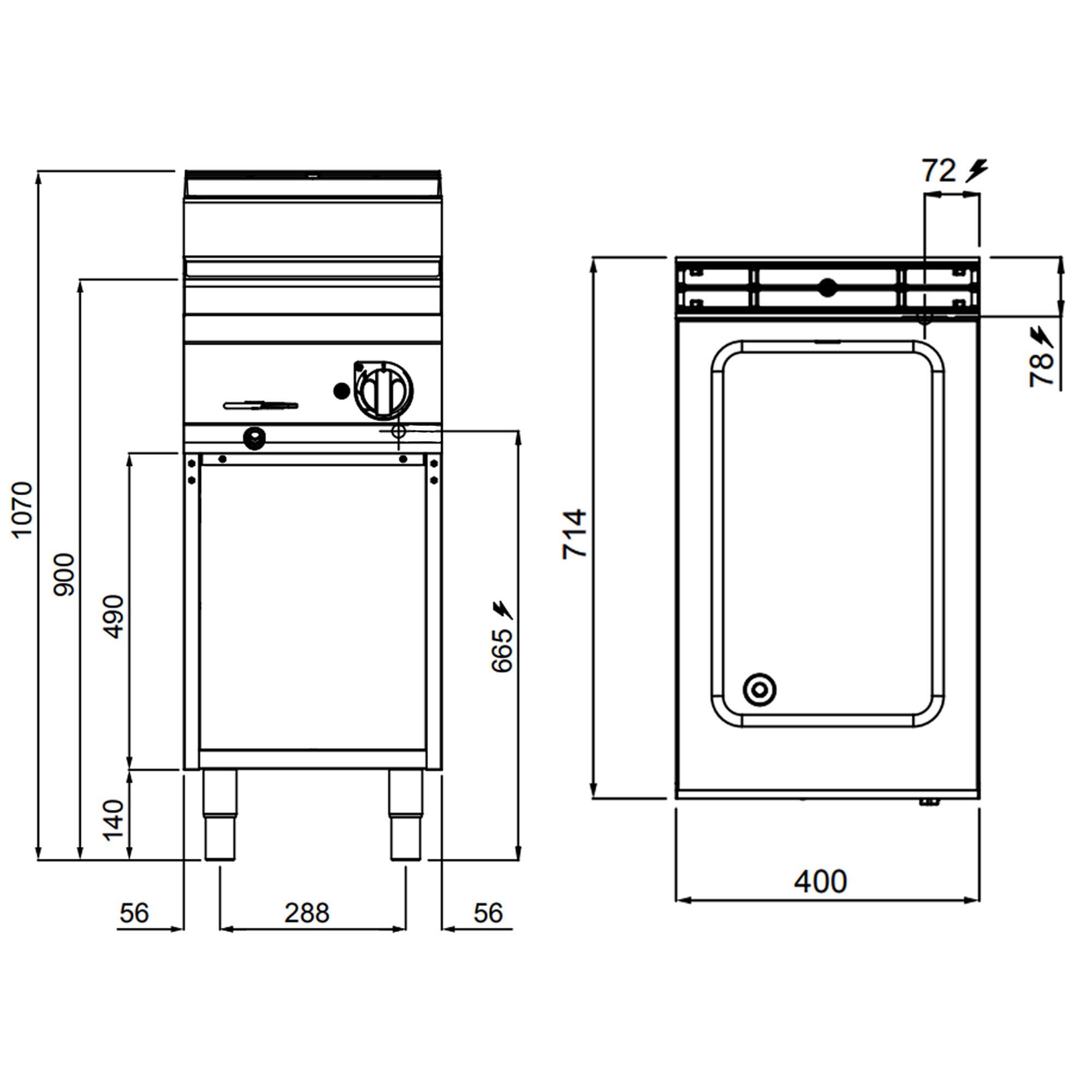 Bain-marie électrique – 1,2 kW – 1 × GN 1/1
