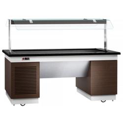 Banco per Buffet freddo DUBLIN - 2000 mm - con vassoio di raffreddamento e rotelle - per GN 1/1