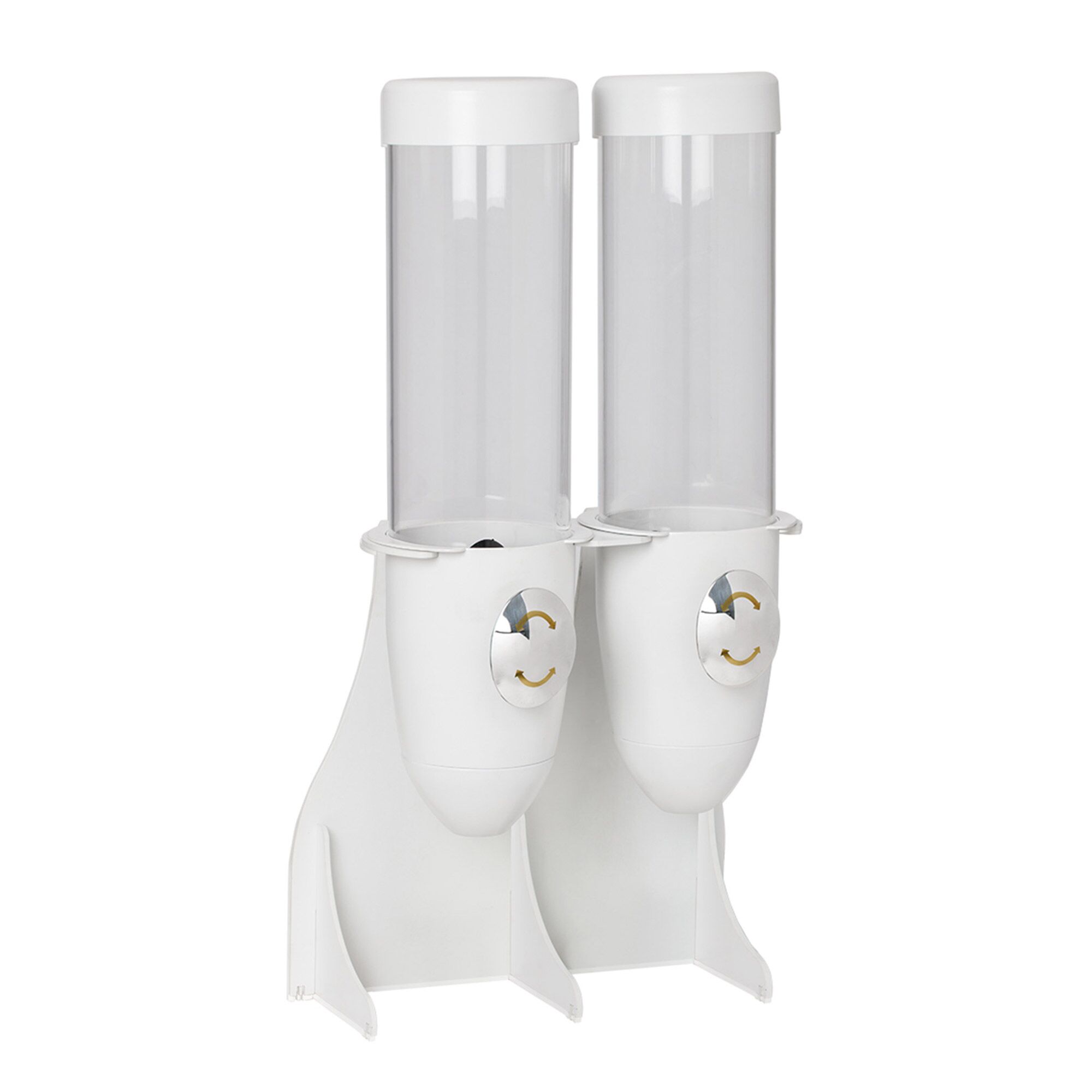 Distributeur de céréales - double - Ø 115 mm - Blanc - distribution rotative