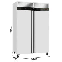 Hladnjak od nehrđajućeg čelika ECO - 1200 litara - Sa 2 vrata od nehrđajućeg čelika - Unutarnja strana vrata od plastike