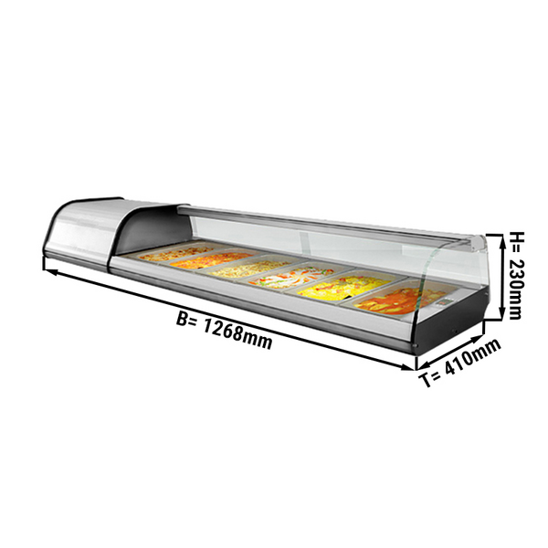 Sushi és tapas hideg vitrin 4х GN 1/3 hez